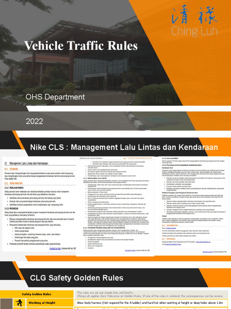 Vehicle Traffic Rules PDF Occupational Safety And Health Safety