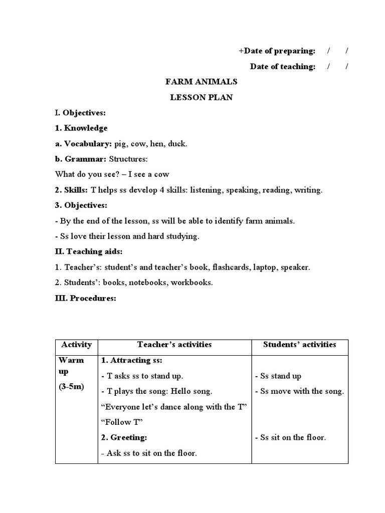 Lesson Plan Mẫu | PDF | Teachers | Flashcard