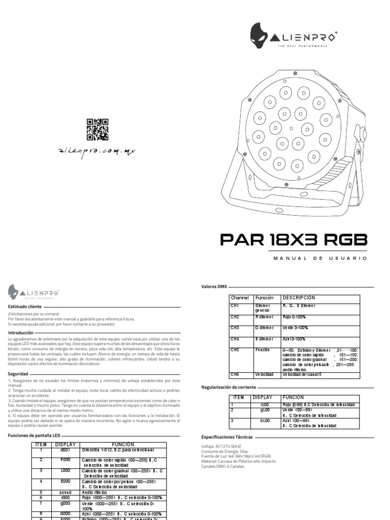 Manual Par 18x3 | PDF