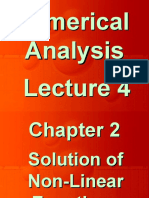 Numerical Analysis Lecture 4 Solutions Nonlinear Equations Roots Bisection RegulaFalsi NewtonRaphson