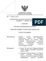 PERDA NO 7 TAHUN 2017 TTG Urusan Kewenangan Daerah