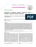 Evaluation of Different Turmeric Varieties in Southern Laterites of Kerala