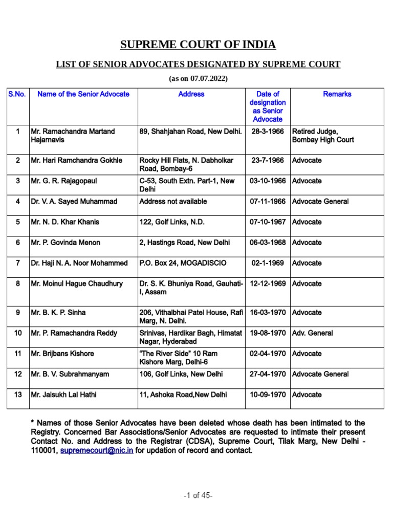 Senior Lawyers | PDF
