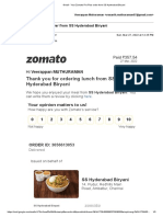 Gmail - Your Zomato Pro Plus Order From SS Hyderabad Biryani