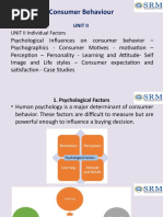 Consumer Behaviour: UNIT II Individual Factors