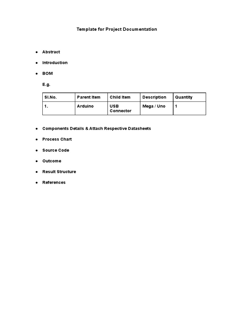 Template For Project Documentation | PDF