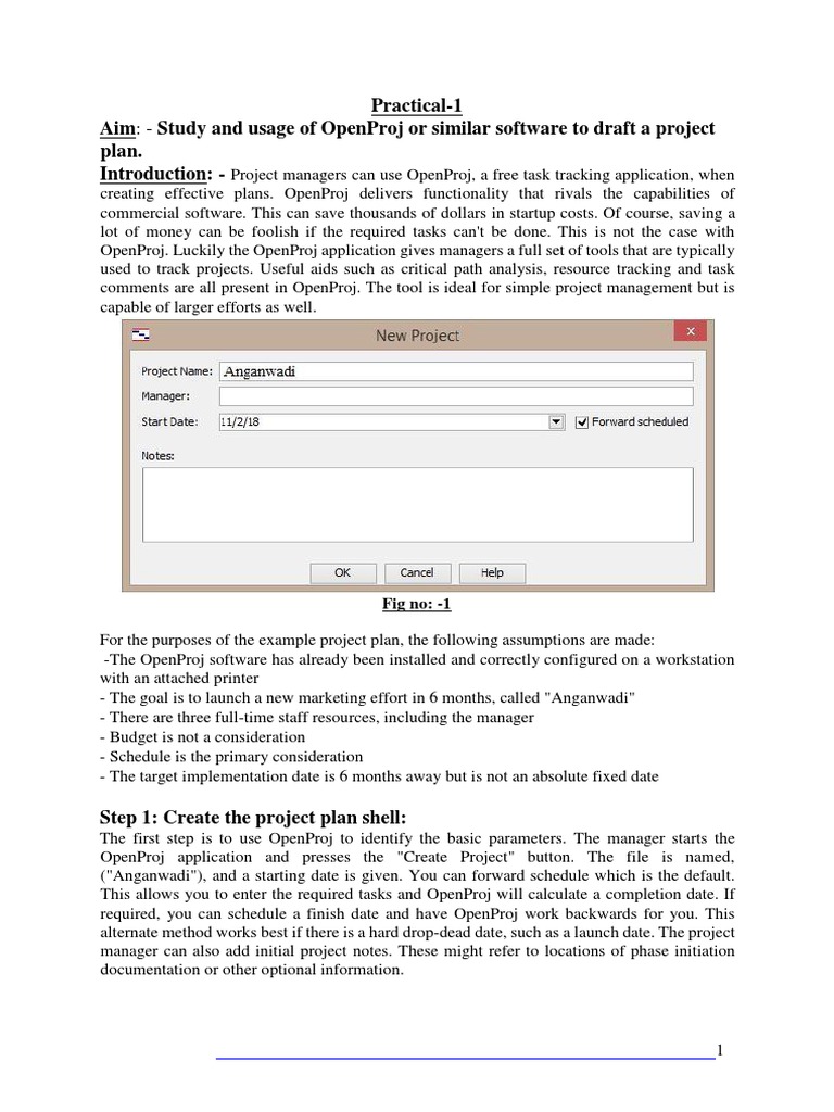 Using OpenProj for Project Planning | PDF