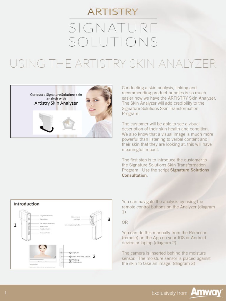 Artistry Signature Solution How To Use Analyzer Anz | PDF
