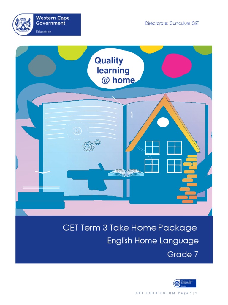 Grade 7 English Term 3 Take Home Pack | PDF | Curriculum | Behavior