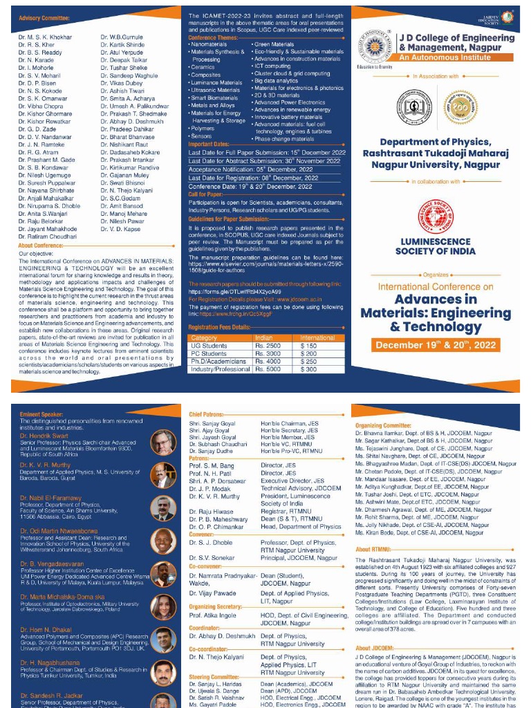 Final International Conference Broucher | PDF