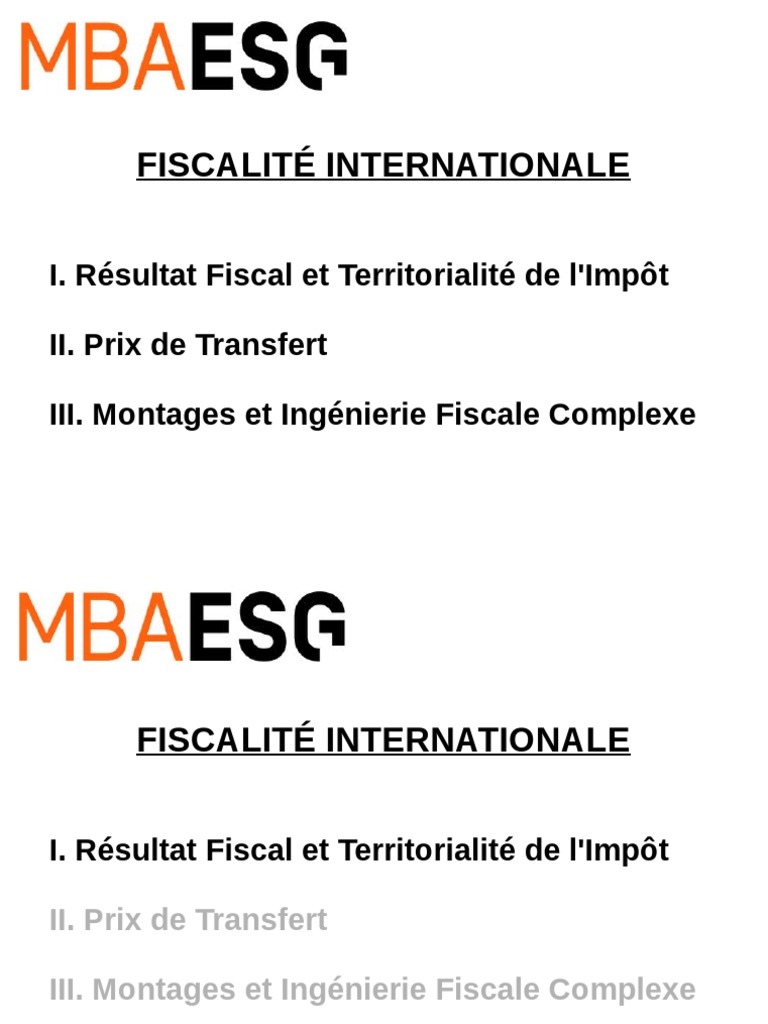 Fiscalité internationale : résultats et territorialité | PDF | Impôts ...