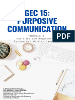 MODULE 3 Varieties of Registers of Spoken and Written Language v6