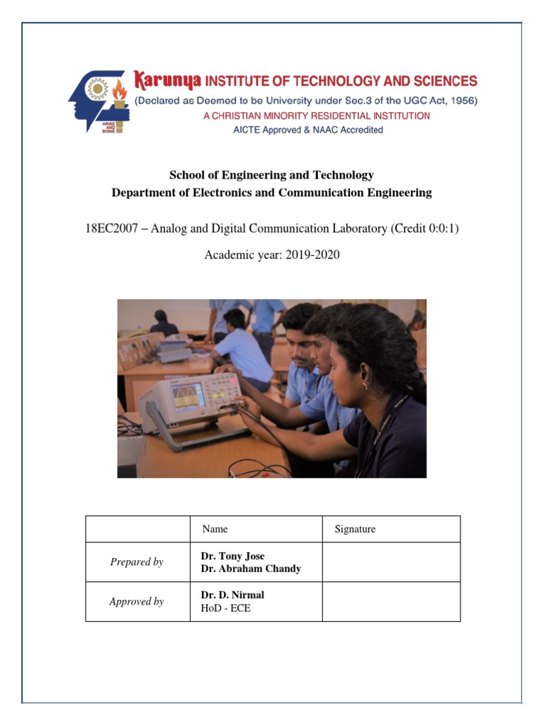 Analog and Digital Communication Lab Manual PDF