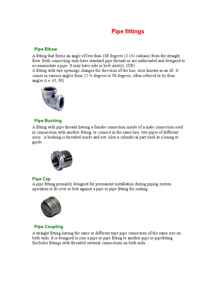Pipe Fittings | PDF | Pipe (Fluid Conveyance) | Tools