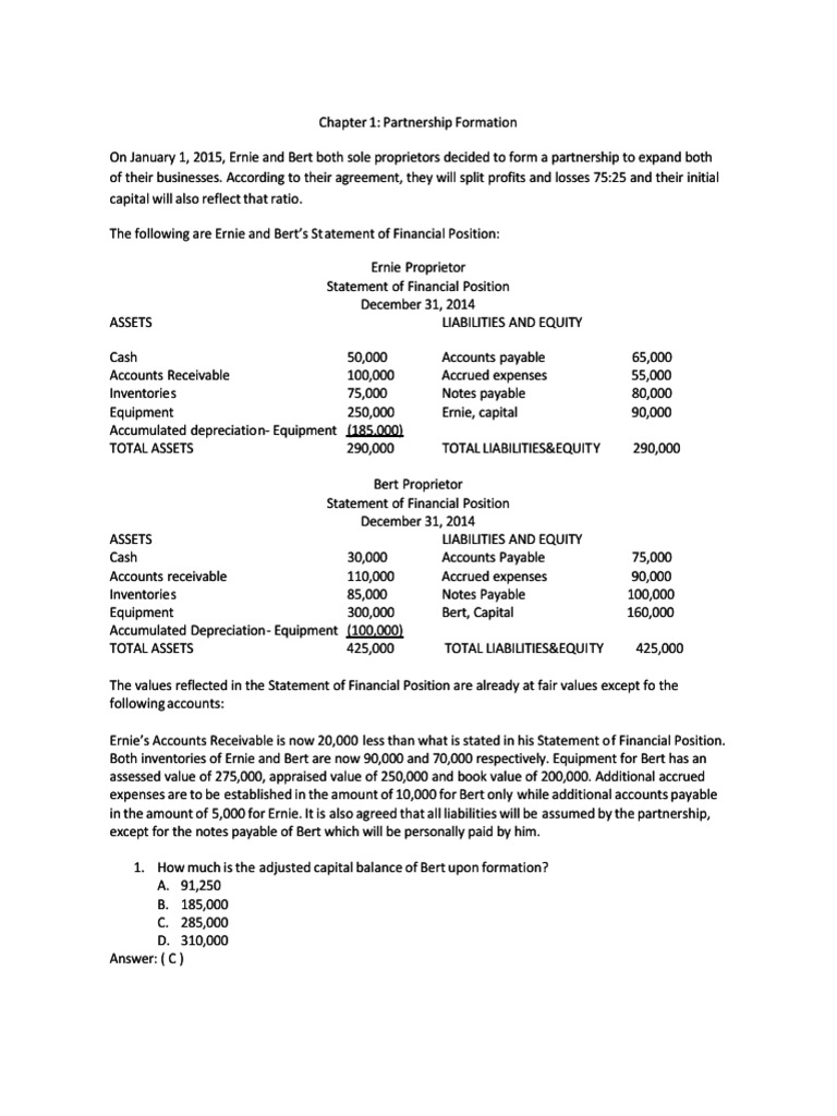 Partnership Formation and Capital Contributions | PDF | Partnership ...