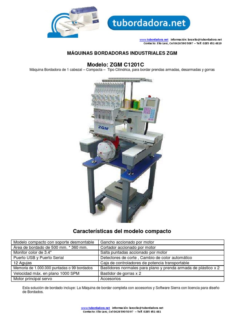 Máquina de Bordar ZGM C-1206