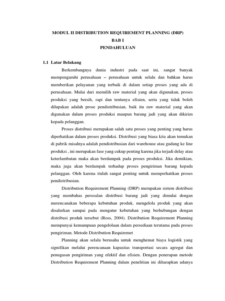 Modul Ii Distribution Requirement Planning PDF