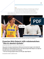 Experten Nick Rajacic Inför Måstematchen: "Hon Är Absolut Nyckeln" - SVT Sport