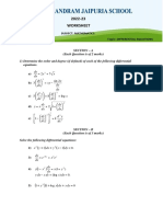 Solving differential equations worksheet for class 12