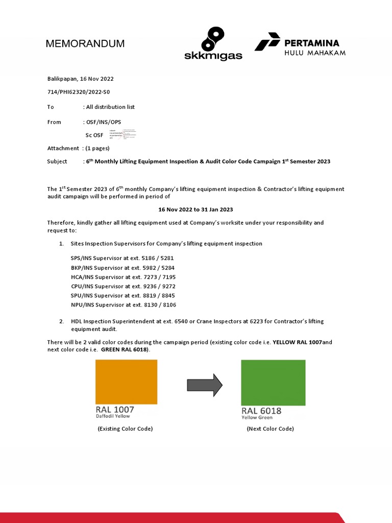 714-Starting 6th Monthly Lifting Equipment Inspection & Audit Color ...