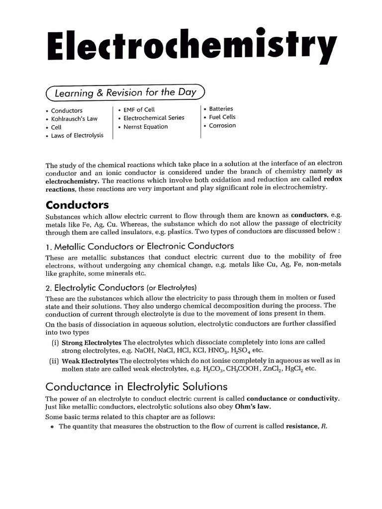 Electrochemistry PDF
