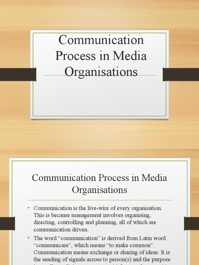 Communication Processes in Media Organizations | PDF | Communication ...