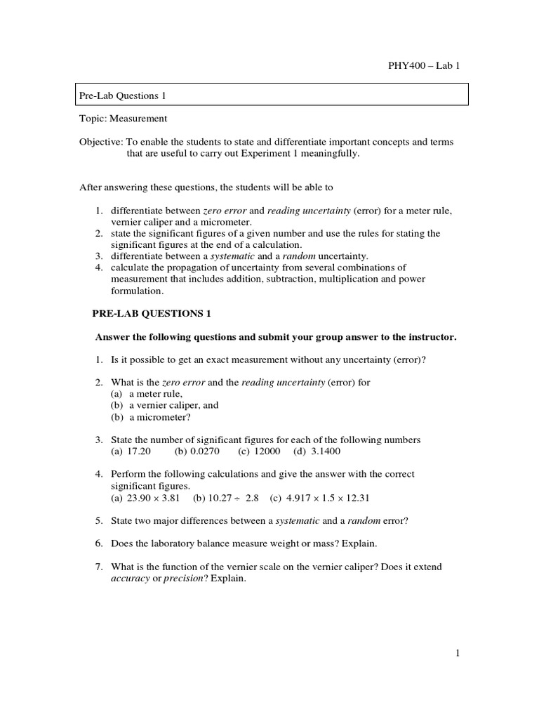 Measurement and Uncertainty in Physics Lab | PDF | Significant Figures ...
