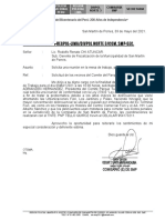 Oficio A La MDSMP Al Sub Gerente de Fiscalizacion A La Reunion de Trabajo 2021