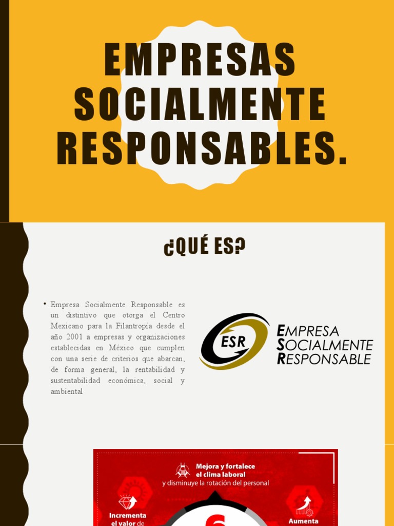 Tema 4.8.2 Empresas Socialmente Responsables | PDF