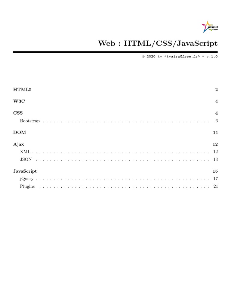 Html Css Js Pdf Html Javascript