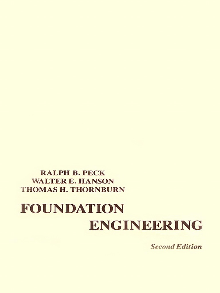 Foundation Engineering by Peck Hanson PDF
