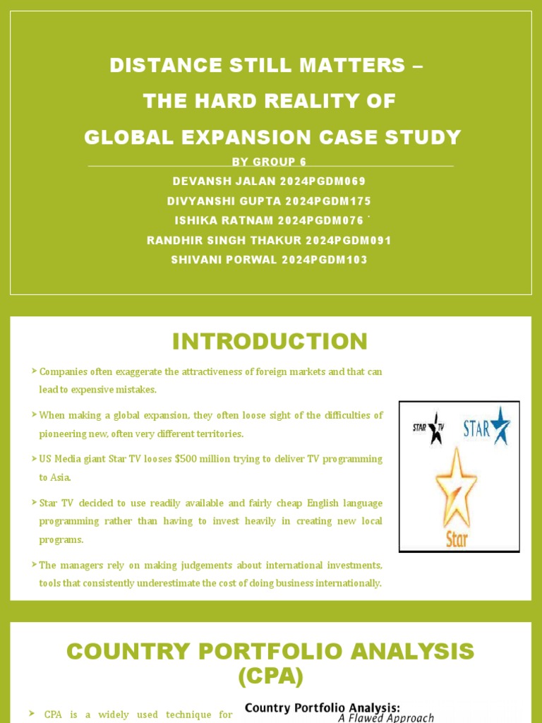 Distance Still Matters, The Hard Reality of Global Expansion | PDF ...