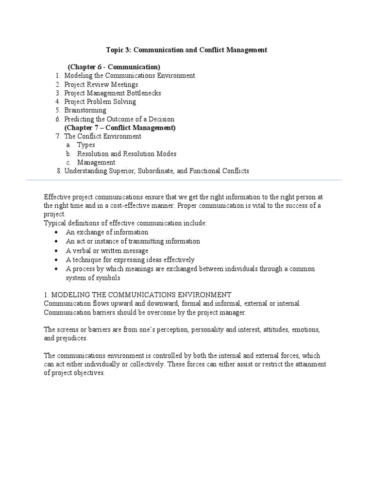 Communication in Conflict Management | PDF | Conflict Resolution ...
