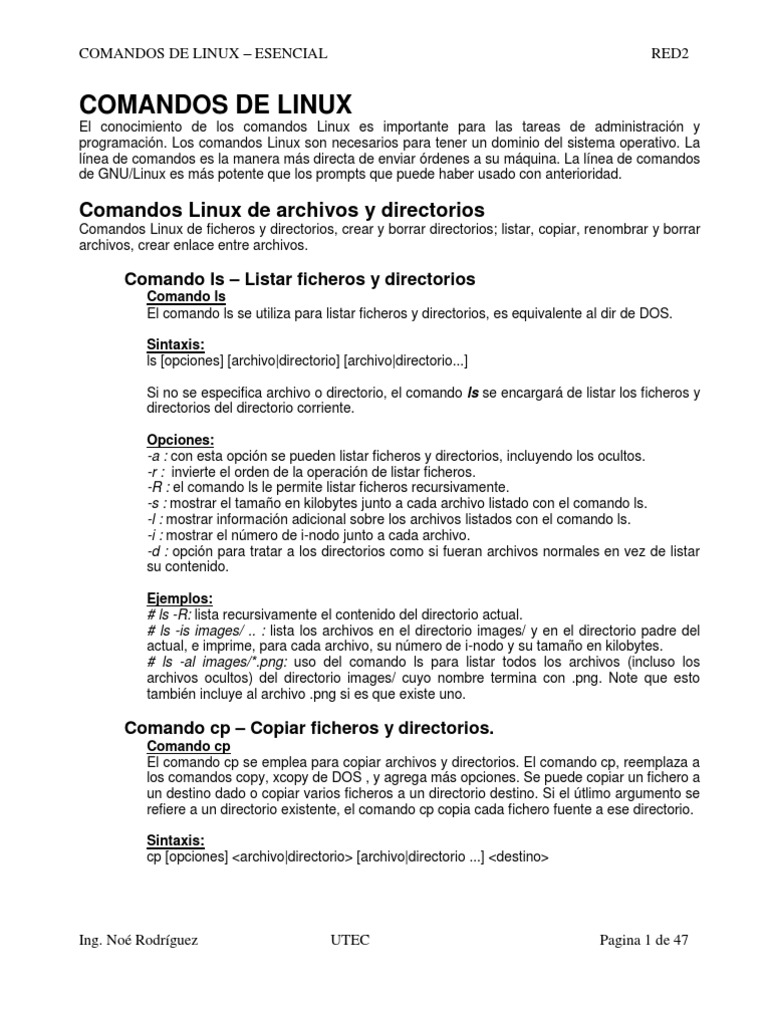 Comandos Esenciales de Linux | PDF | Archivo de computadora ...