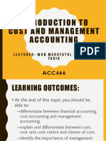 Topic 1 - Introduction To Cost - Management Accounting