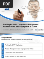 Profiling For SAP - Compliance Management, Access Control and Segregation of Duties