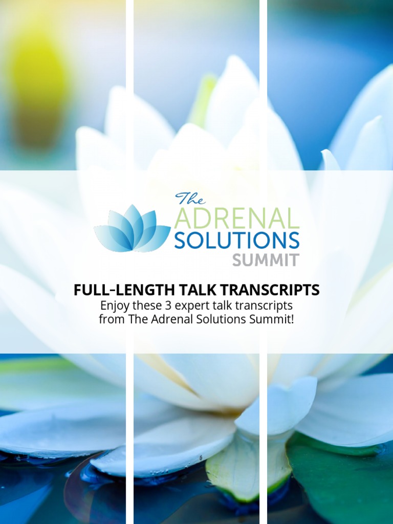 3 Transcripts From The Adrenal Solutions Summit | PDF | Coeliac Disease ...
