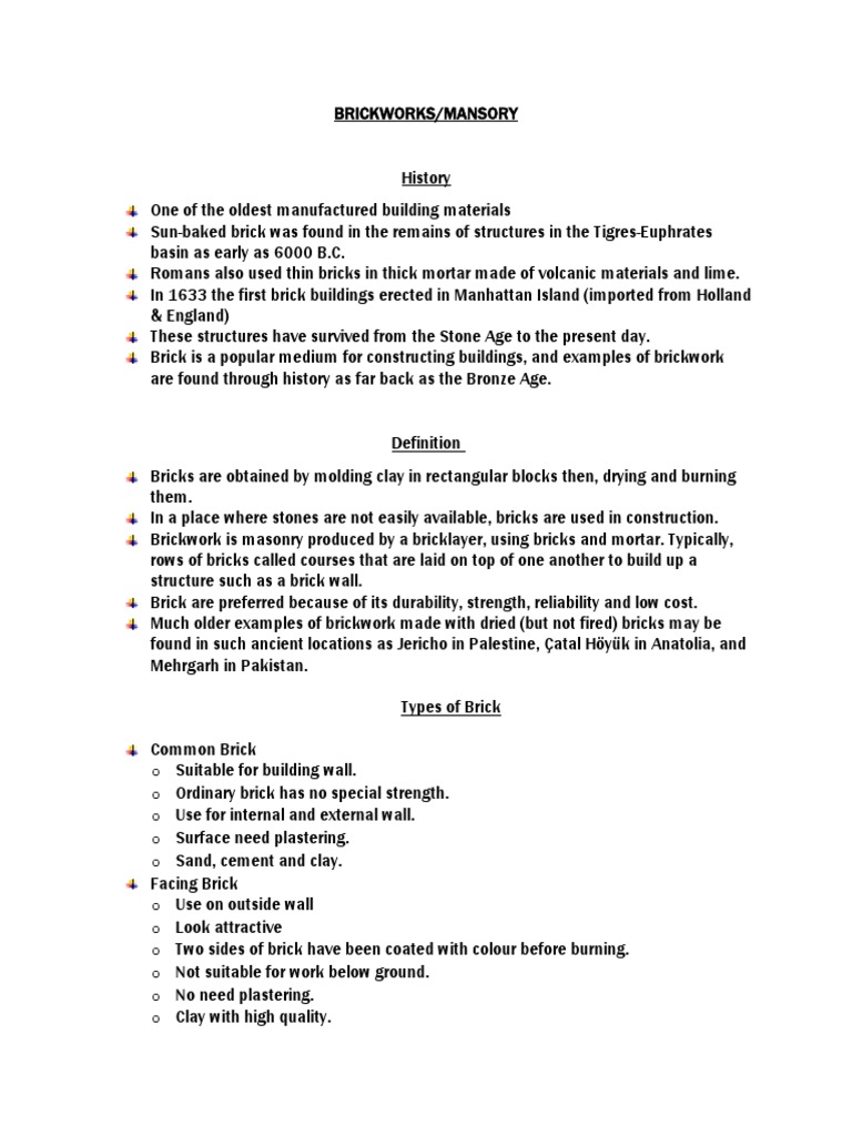 Characteristics of Good Bricks - Civil Engineering