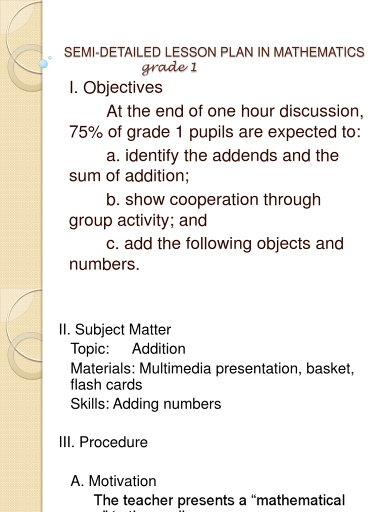 1semi Detailed Lesson Plan in Mathematics PDF | PDF | Career & Growth ...