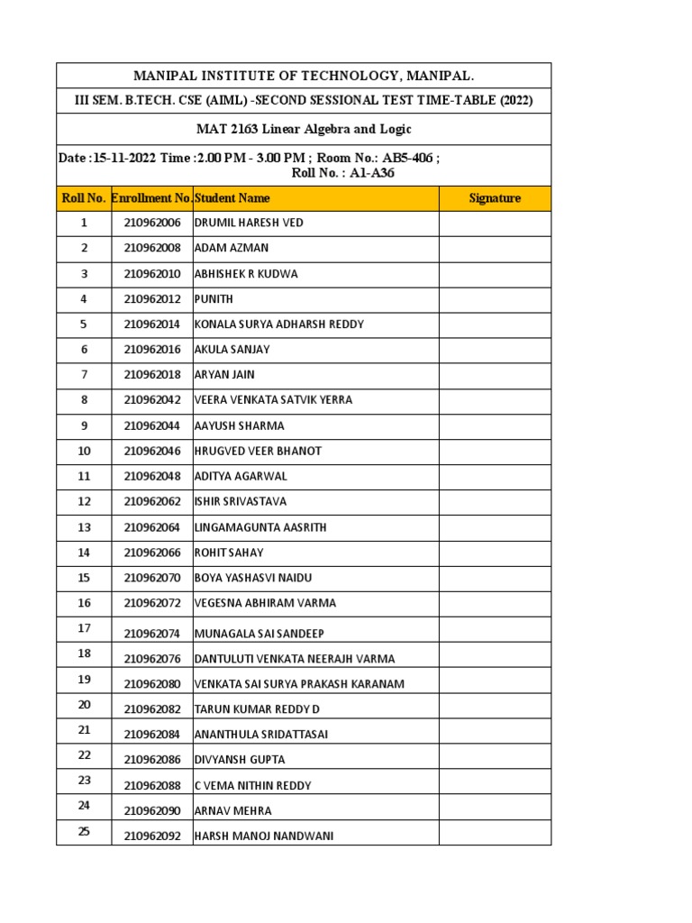 Maths - B Tech CSE (AIML) - 15-11-2022 | PDF