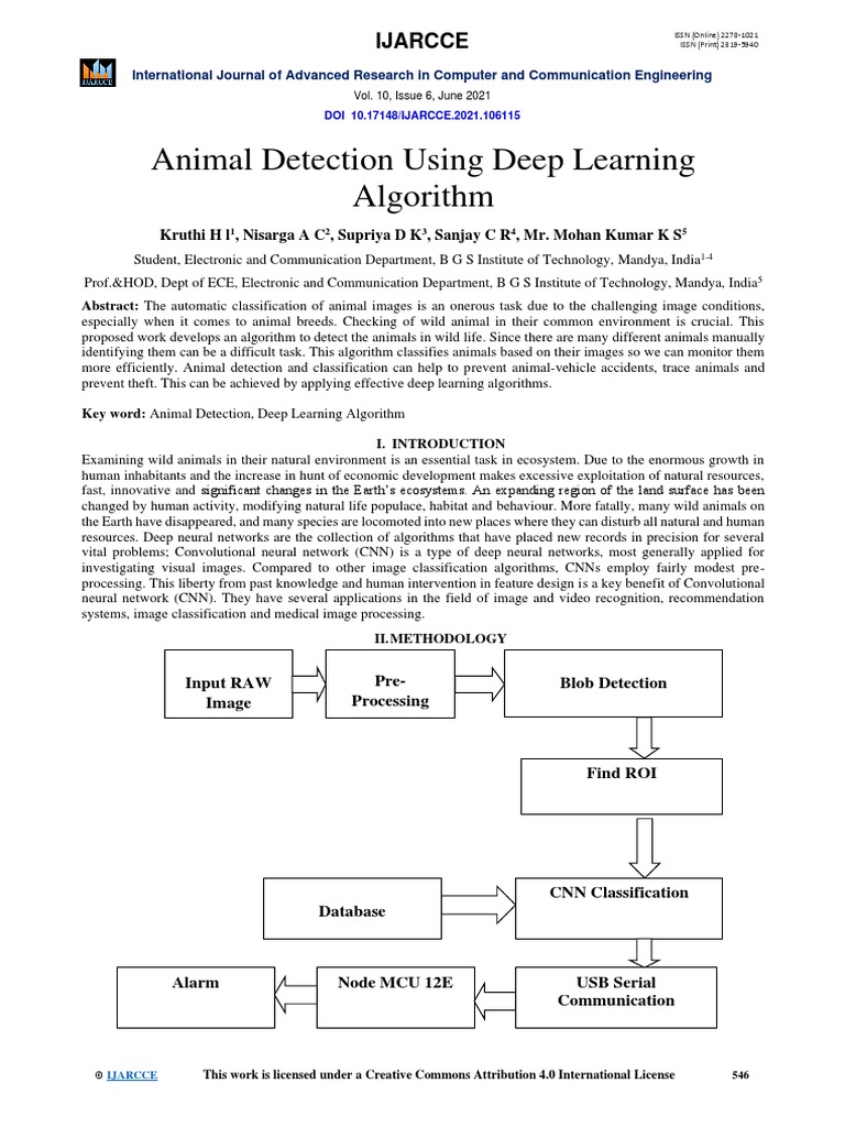 Wild Animal Detection Using Deep Learning