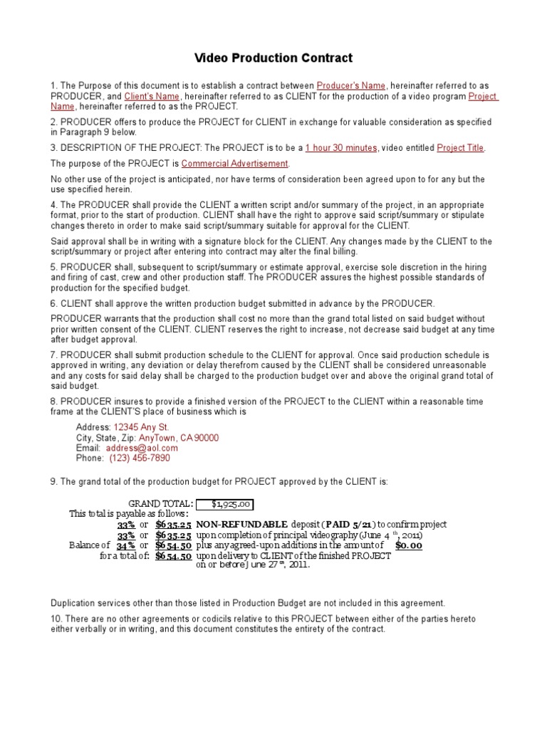 Blank Video Project Proposal PDF Filmmaking Dvd