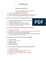 QCM Embryologie