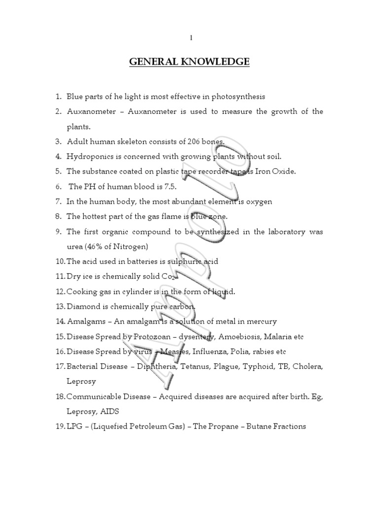 Eng General Knowledge | PDF