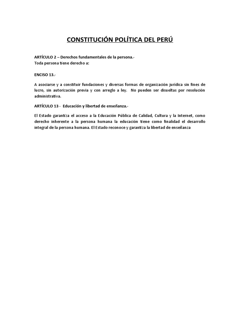 Constitución Política Del Perú PDF