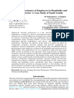 Diversity Performance of Employees in Hospitality and Tourism Sector: A Case Study of Saudi Arabia