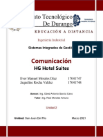 Equipo 1 - Comunicación HG Hotel Suites - S I G - U2 Usjr
