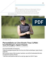 Personbästa Av Linn Grant - Trea I LPGA-tourtävlingen Japan Classic