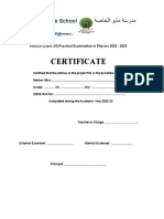 Project Certificate Physics