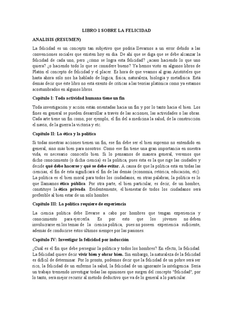 La búsqueda de la felicidad según Aristóteles | PDF | Felicidad | Platón